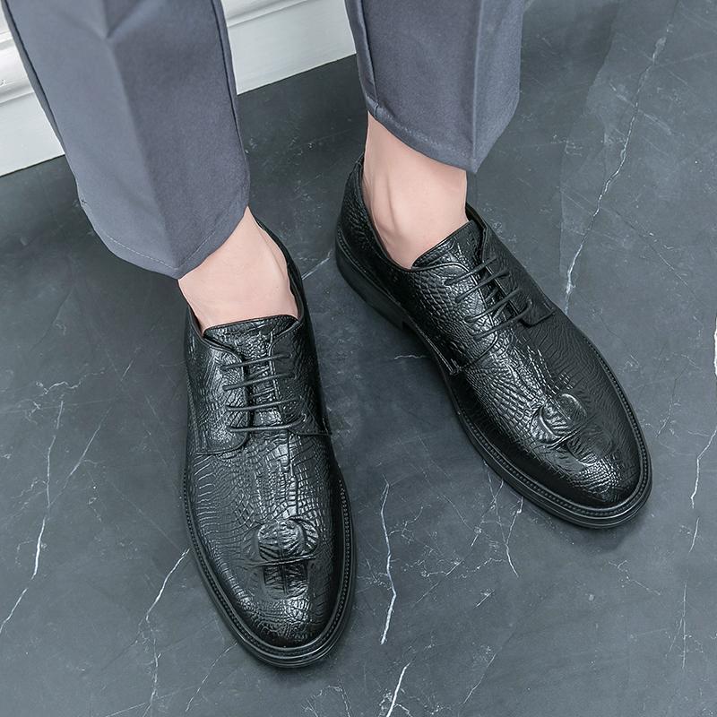 Fashion Men Leather Shoes Lace Up Oxfords High Quality Dress Business Shoes Luxury All-Match Wedding Party Shoes Man Zapatos Hombre