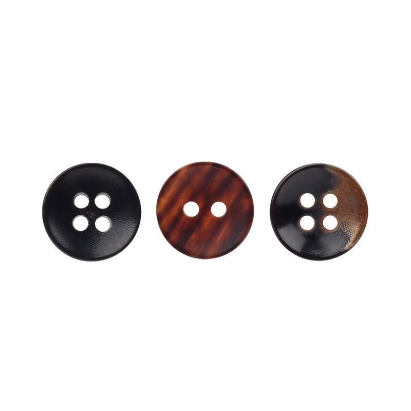10Pcs Quaint Style, Versatile Coffee Color, Grilled Surface, Round Natural Horn, Small Button Shirt Button, Chiffon Shirt Button.