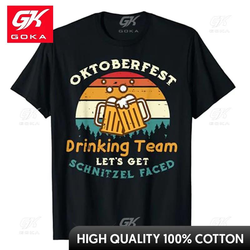 Oktoberfest Team Lets Get Schnitzel Faced GerUnisex Unisex Women TShirt Beer Drinking Lover Drinker Graphic Tees Octoberfest Clothes S