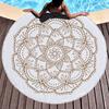 Bohemia Mandala Round Beach Towel Tassels Microfiber Exotic Flower Geometric Pattern Bath Towel Picnic Yoga Mat Bikini Cover Up