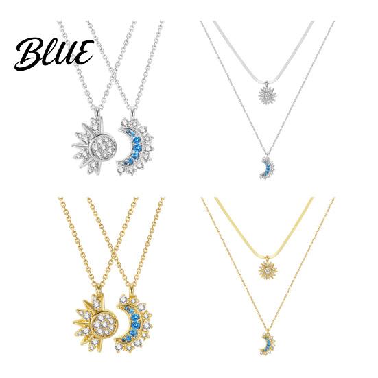 Comfortable Necklace 1 Set Sun And Moon Necklaces Couples Matching