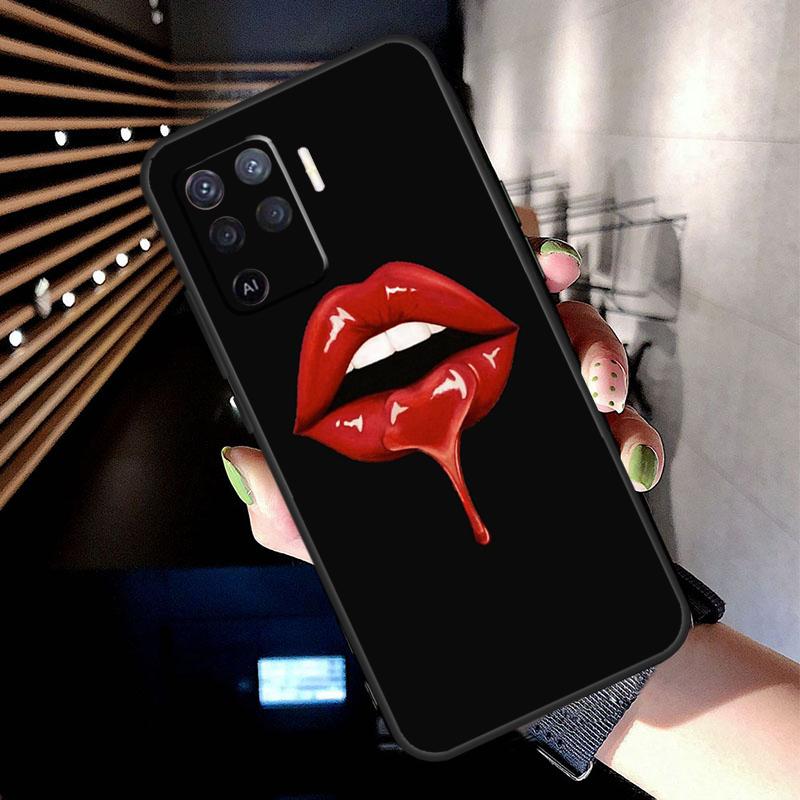 Sexy Lips KISS Case For Oppo A5 Pro A15 A17 A57 A77 A18 A38 A58 A78 A98 A94 A74 A54 A16 A76 A96 A40 A60 A80