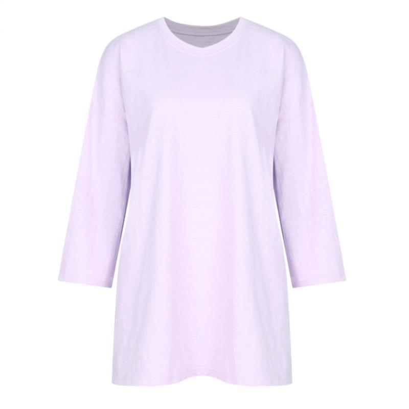 Shop   Women Loose FiT Slub CoTTon Round T shirT musTard Dai Wsh 1549