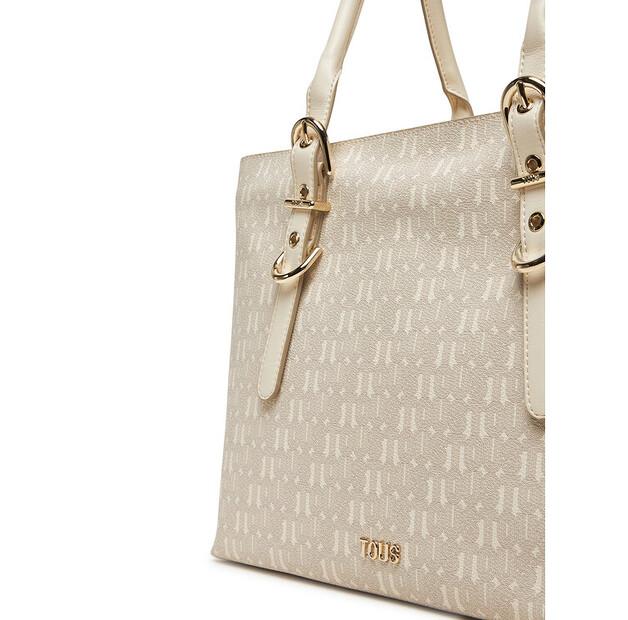 Handbag TOUS Buckles Silhouette 2002201901 Beige