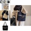Stylish Large Capacity Women's Canvas Tote Bag Vintage Casual Shoulder Purse