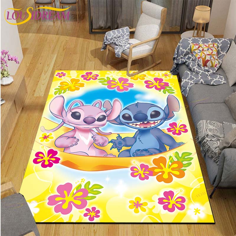 Anime Stitch Carpet Kids Carpets Living Room Tea Table Mats Bedroom Rug Washable Floor Mats Household Area Mat