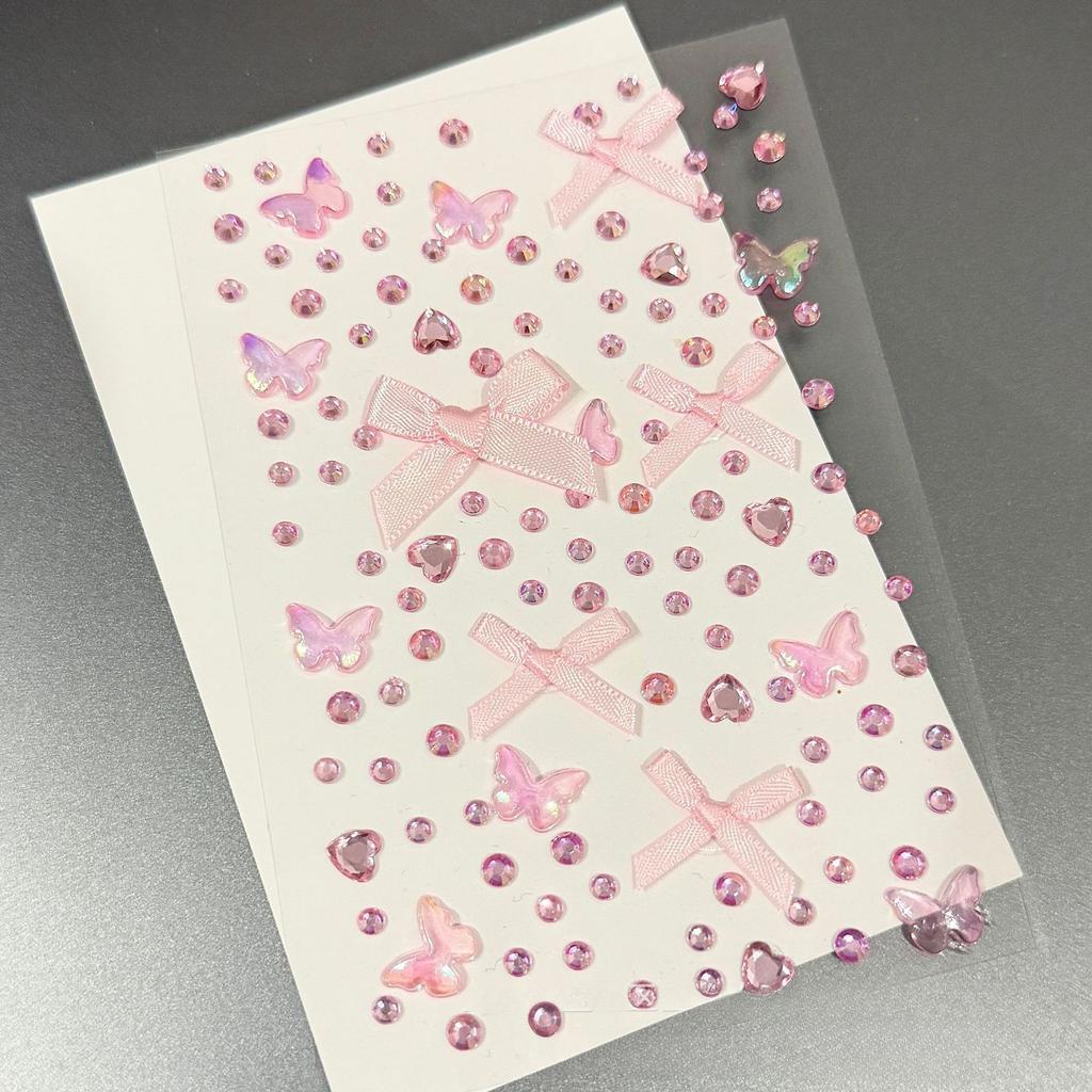 3D Stereo Strass Scrapbook Journal Aufkleber Glänzendes Herz DIY Dekor Aufkleber für Mädchen Koreanische Mode Aufkleber Studentenbedarf