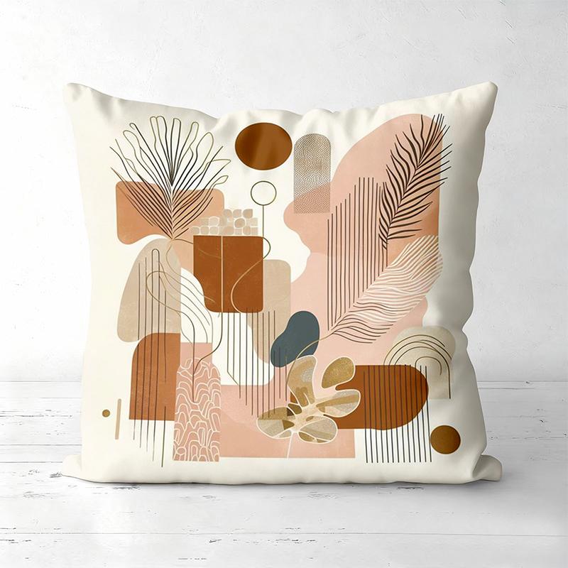 Bohemian Floral and Plant Patterned Pillow Covers Polyester Pillowcase, Sofa Decorative Cushion Cov Headboard Pillow