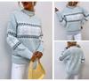 Popular OZON autumn and winter women's clothing Christmas snowflake pattern semi-turtleneck sweater needle