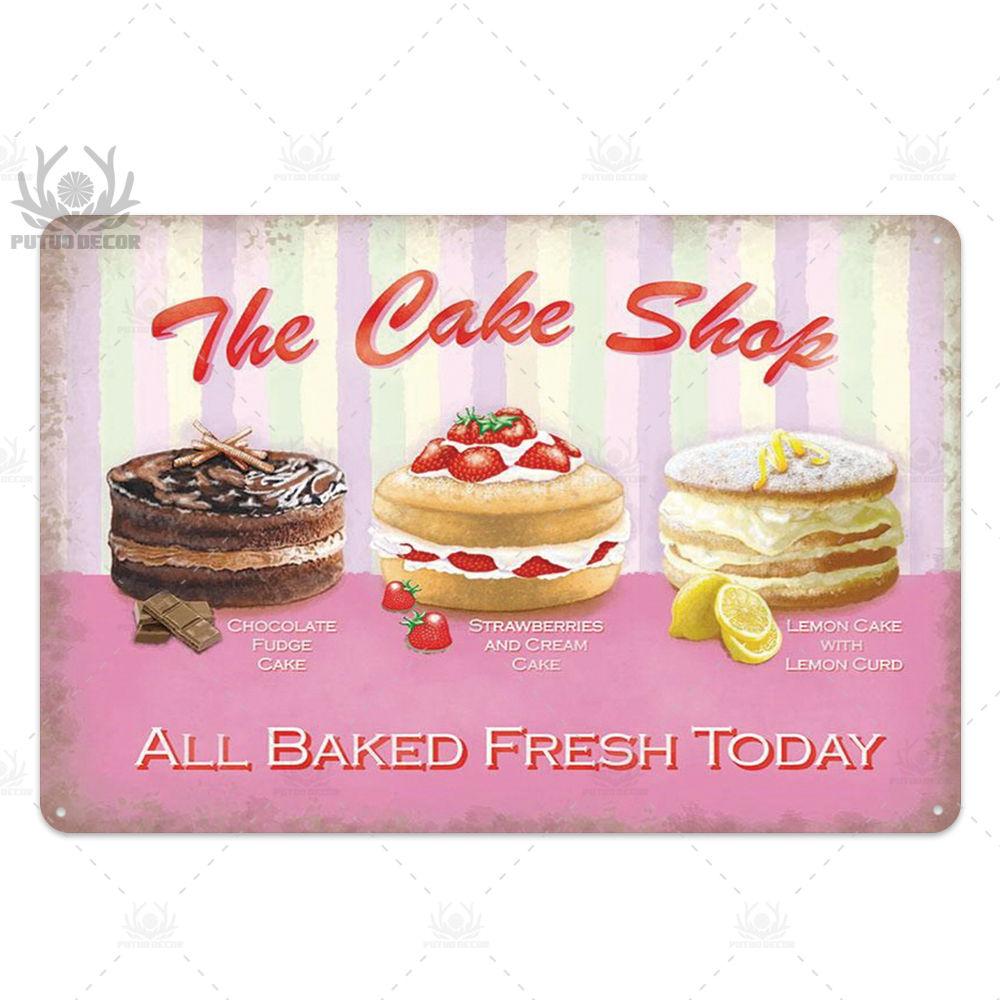 

Декор торт металлический постер табличка металлическая винтажная пекарня кухонный декор знак настенный декор металлическая жестяная табличка 7.8x11.8inch