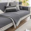 Short Plush Sofa Cover Embroidery Ribbon Slip Resistant Slipcover Seat European Couch Cover Sofa Towel For Living Room Decor