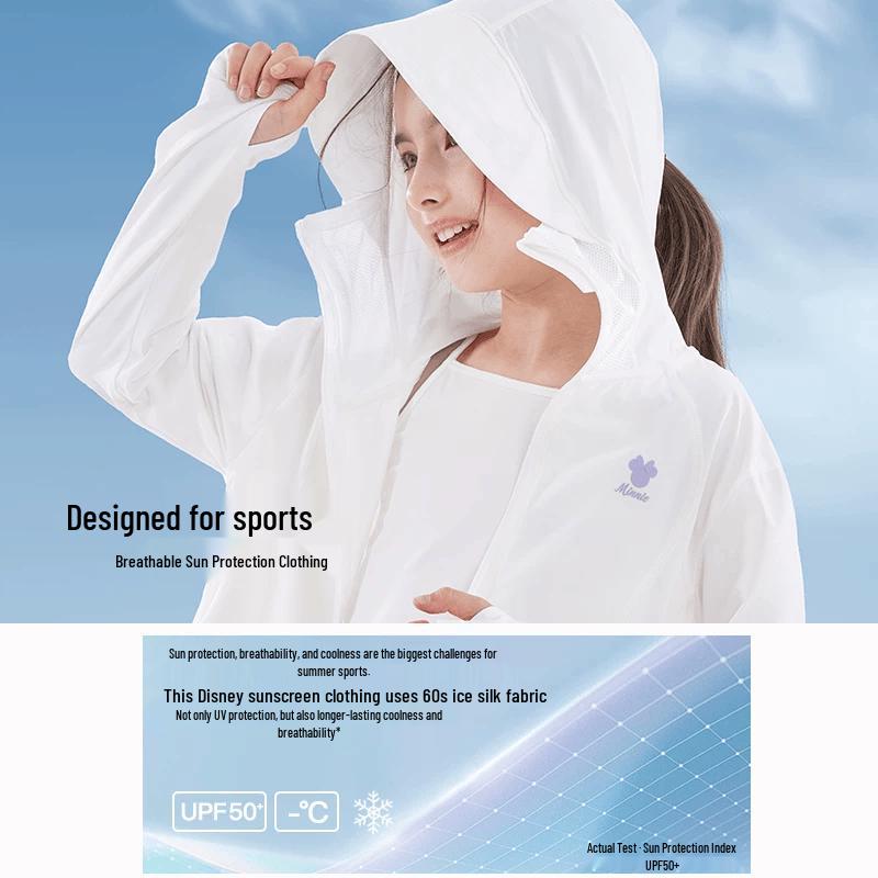 Disney Girls' UV Protection Ice Silk Sun Hoodie Jacket