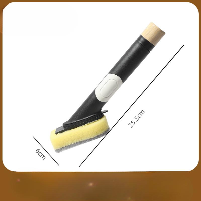 

Щетка для мытья посуды Кухонная щетка для мытья посуды Длинная ручка Нажимная щетка с добавлением жидкости Щетка с щетиной Инструмент для чистки 9913 чёрный