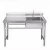Kommersiell diskbänk med enkel ho i rostfritt stål