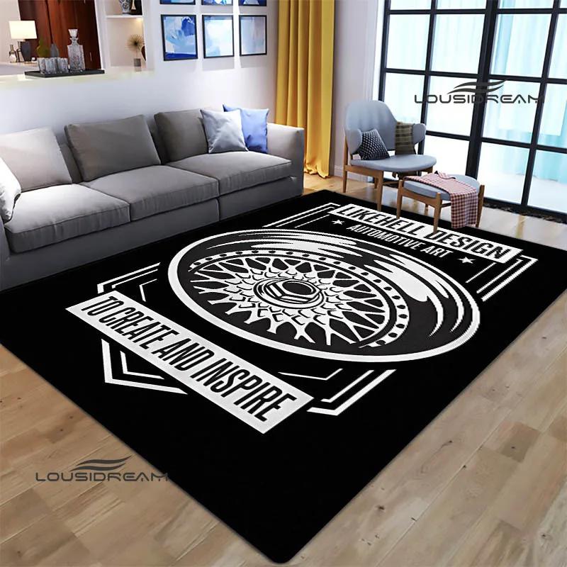 3D BBS racer Retro printed carpet Non-slip carpet bedroom decoration living room decoration washroom floor mat birthday gift