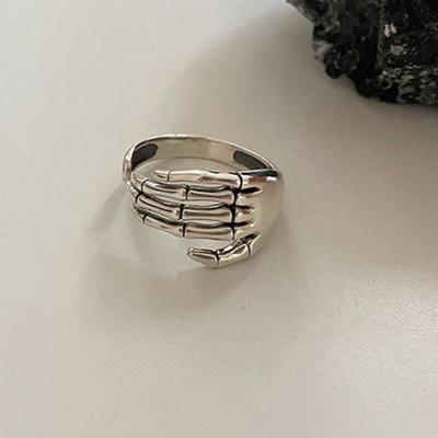 Women Ring Bone Hand Opening Resizable Retro Jewelry Adjustable Finger Ring for Halloween