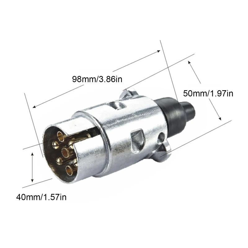 Spina Robusta a 7 Pin in Lega di Alluminio Connettore 12V per Elettricità Rimorchio Camion Traino Spina UE Sostituzione Professionale per Camion