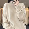 Half Turtleneck Cardigan for Women In Autumn and Winter New Loose and Versatile Cashmere Knitted Base Shirt Fashionable Versatile Thick Sweater