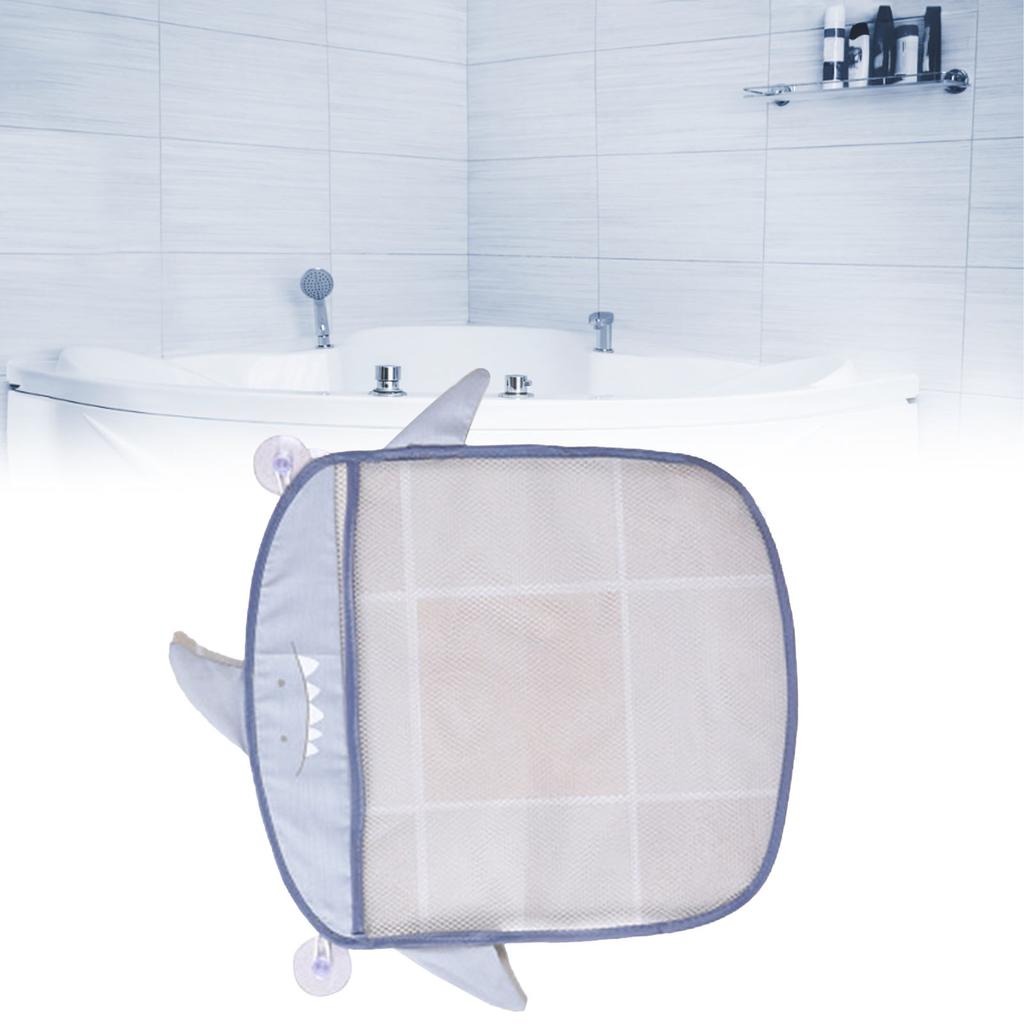 Bathroom Wall Mesh Bag Quick Drainage Cartoon Bath Toy Net Bag with Suction Cup for Toiletries