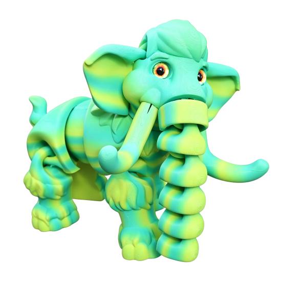 3D-gedruckte Mammutfigur, Elefanten-Ornament mit beweglichen Gelenken, Tier-Fidget-Spielzeug zur Stressbewältigung für Kinder, Dekoration für Zuhause und Büro