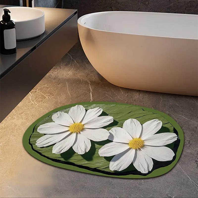 Small Fresh Bathroom Floor Mat Diatom Mud Non-slip Absorbent Quick Drying Mat Bathroom Door 3D Stereo Carpet