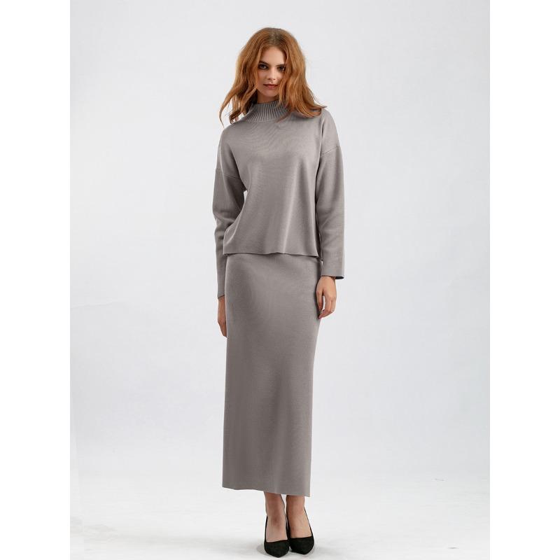 Candy Color Autumn New Casual Loose Fashion Dress Two-piece Set