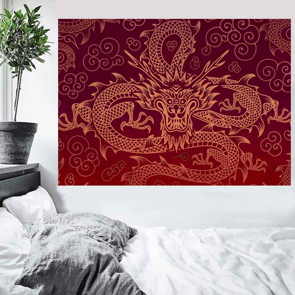 Вентиляторы «Сладкий дом» гобелен «Покер» Китайская мифология Дракон Искусство настенное — фото 4