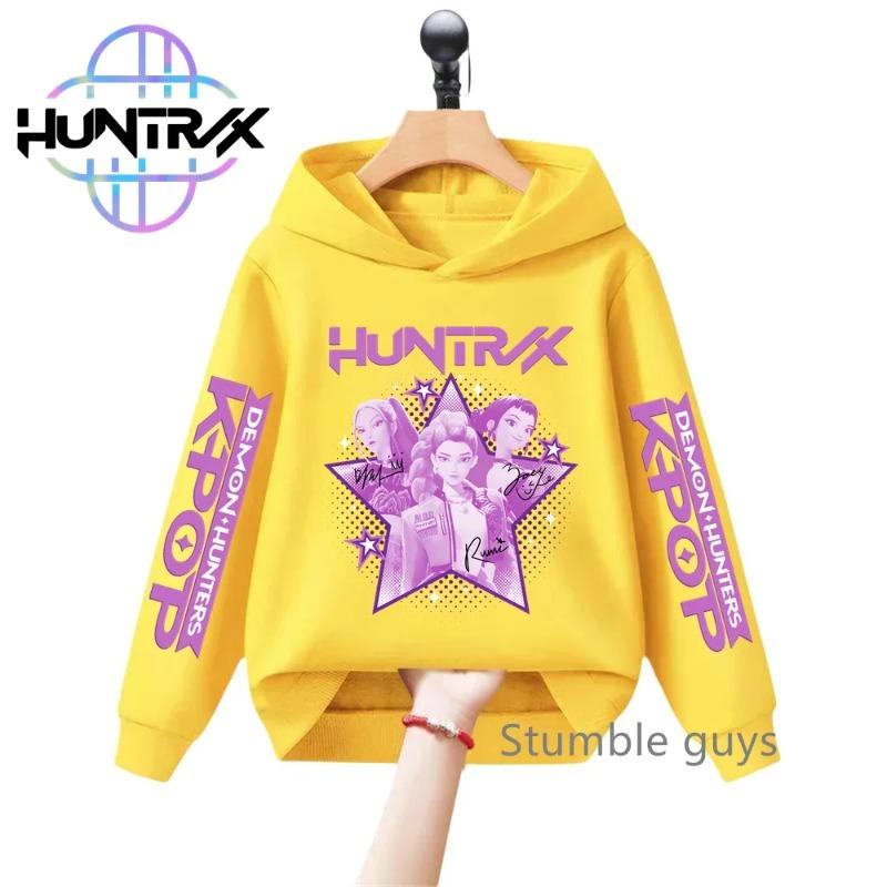 Kids Anime KPop Demon Hunters Hoodie Autumn Long Sleeve Sweatshirt Sportswear Cartoon Hoodies