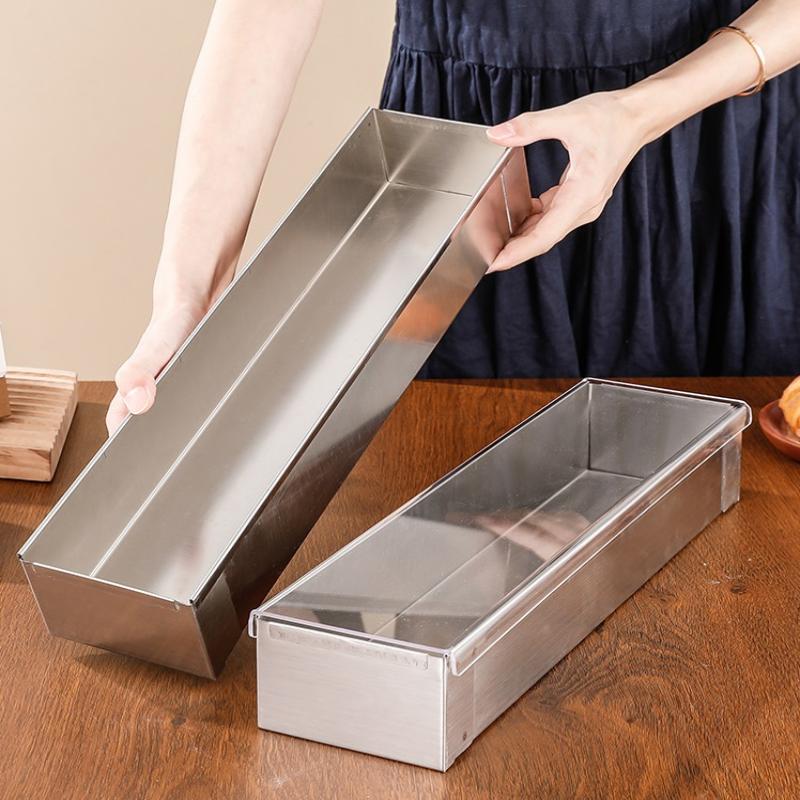 Non-Slip Stainless Steel Long Cake Mold Bakingtray Anti-Scratch Rectangular Tiramisu Cake Base Dly Kitchen Cooking Tool
