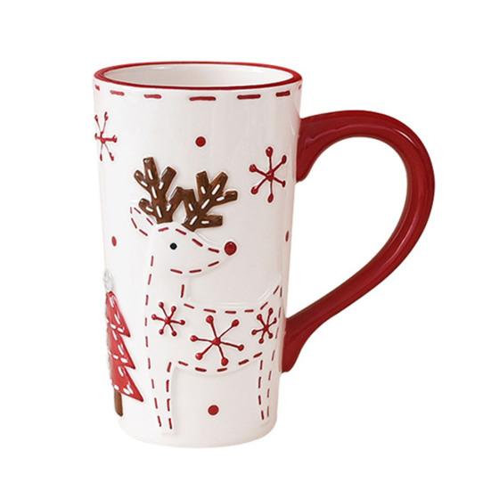 Ceramic Coffee Cup Santa Claus Elk Tea Mug Breakfast Oatmeal