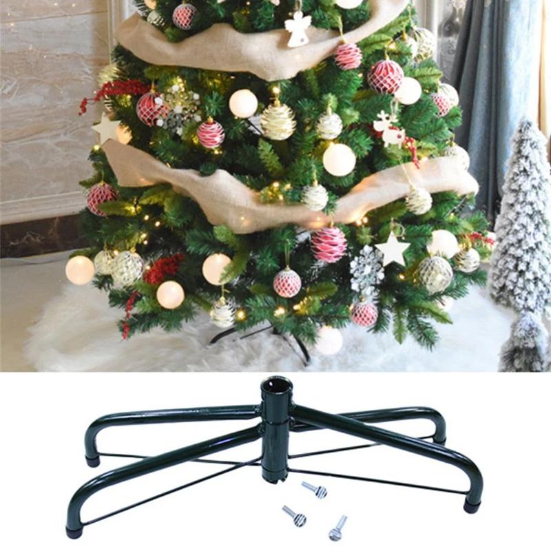 Iron Metal Christmas Tree Holder Base Tree Stand Foot Holder Xmas Home Party Decor Tree Support Shelf Holder Rack