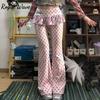 RogueWave Dames Y2k Lange Broeken Nep Twee Delen 2000s Kpop Mode Gyaru Lage Taille Wijde Broek Skinny Zoet Harajuku