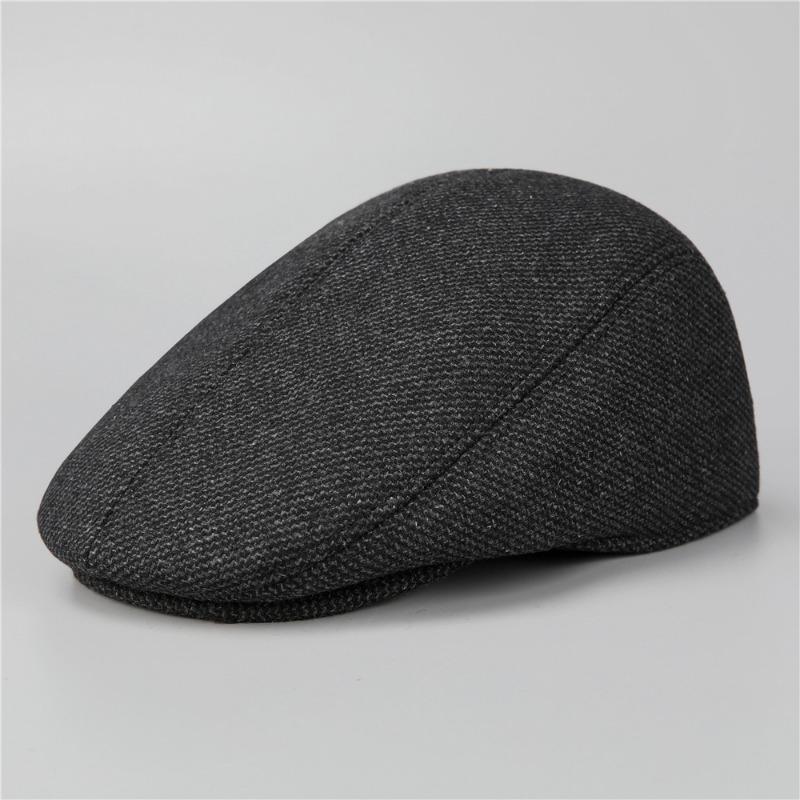 Autumn Winter Men's Duck Tongue Hat Thickened Ear Protection Elderly Hat Middle Aged Grandpa Dad Cotton Hat Old Man Forward Hat