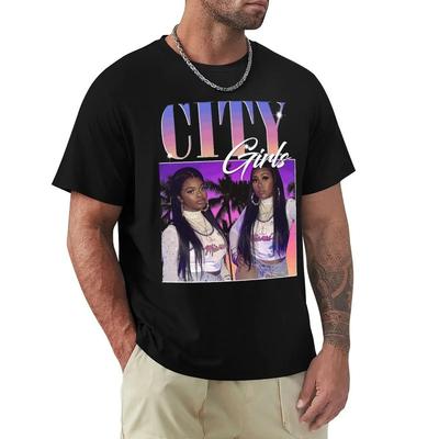 Koszulka City Girls Rap Hip Hop Lata 90. Retro Vintage T-shirt Męska Moda O-neck 100% Bawełna Koszulki Tee Top