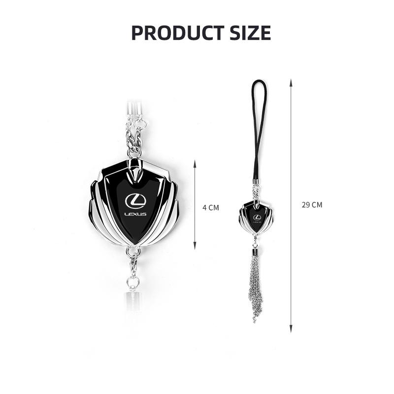 3D Metal Logo Badge Car Rear View Mirror Pendant Ornament For Lexus F-SPORT ES RX NX LS UX LM LX GX LC RZ IS CT GS RC HS SC TX L
