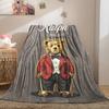 Ralph POLO Stil Gentleman POLO Bär Flanell Überwurf für Erwachsene Qualität Gemütlich Weich Warm Decke für Reise Picknick Zuhause
