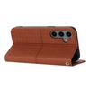 For Samsung Galaxy S25 FE Case Woven Texture PU Leather Wallet Phone Cover with Wrist Strap