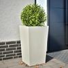 VidaXL Planter White 45x45x75 Cm Steel, Outdoor Planter, Flower Box, Garden Box, Patio Planter, 851096