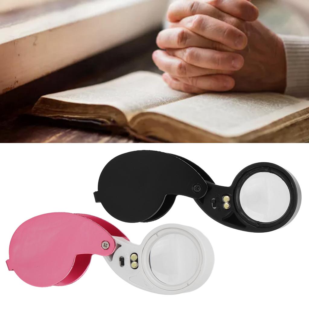 40X Büyüteç Lüp LED Işıklar Yüksek Geçirgenlik Taşınabilir Kuyumcular Lüpü Alüminyum Alaşım Kabuklu