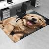 1pc Golden Retriever, Puppy, Happy Office Carpet Soft Polyester Entrance Carpet Washable Non slip Ma