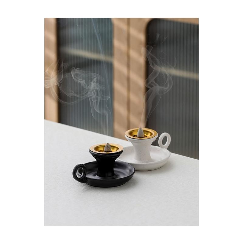 Ceramics Incenses Holder,Cone Incenses Burners with Handle,Ashes Catcher,Aromatherapys Ornament Home Office Decorations