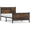 vidaXL Metallbett ohne Matratze Räuchereiche 100x190 cm