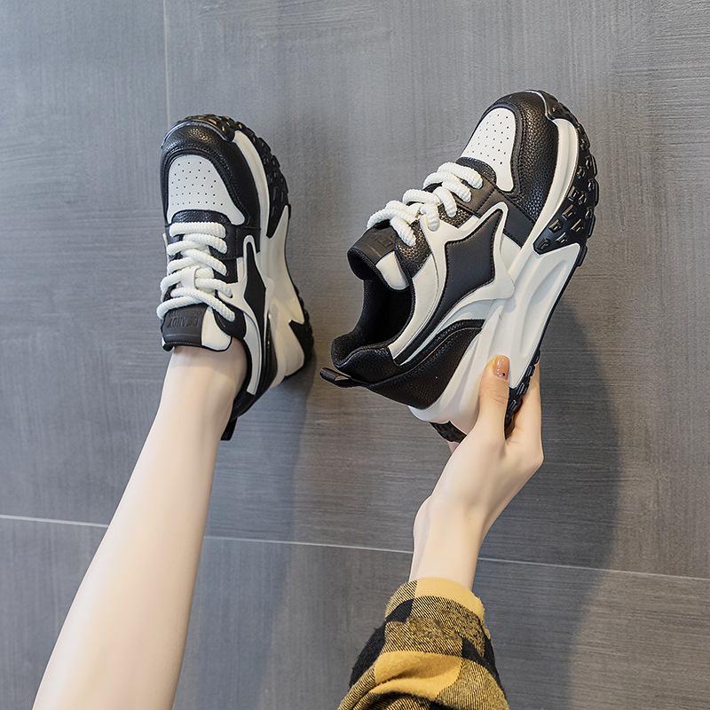 Dad Shoes Girl Spring 2025 New Student Korean Version Thick Sole Inner Height Increase Versatile Explosion Casual Fashion Trendy Shoes