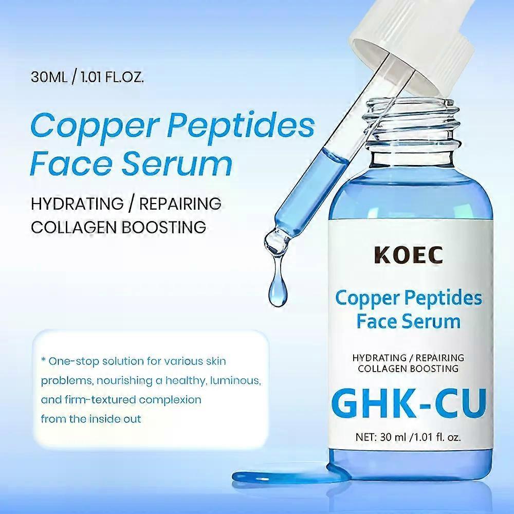 GHK-CU Copper Peptides with Hyaluronic Acid Face Serum - Anti-Aging Collagen Boosting Serum for Skin Repair, Hydration, Firming & Barrier Strengtheni
