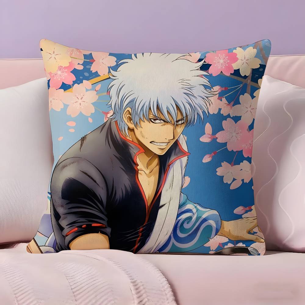 

Anime G-GINTAMA Pillow Case Ultra Soft Skin Friendly Fabric Cloud Like Comfort & Concealed Zipper 12x12Inch