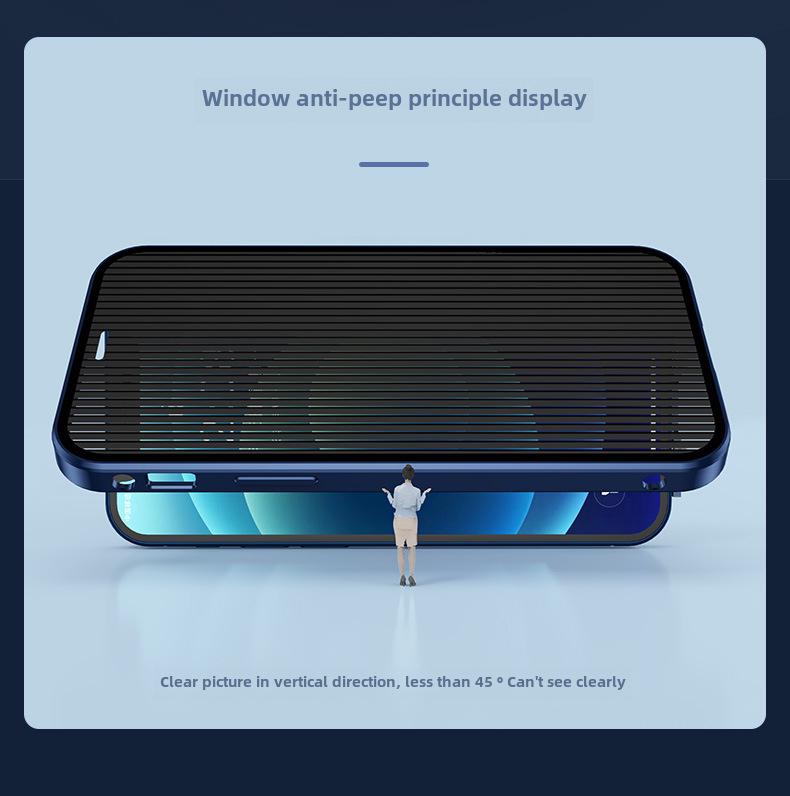 Anti-Peep Magnetische Spiegelhülle für iPhone 13/14/15/16 Pro Max mit beidseitigem Glasschutz