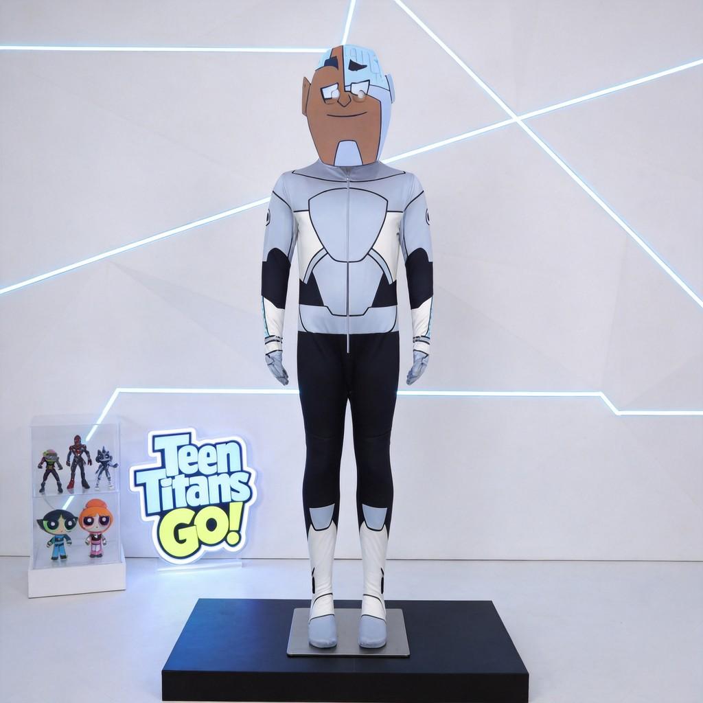 Teen Titans Go Cyborg Kids Cosplay Jumpsuit With Polyester Fabric For Halloween Party