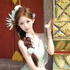 Rhinestone Thai Hair Sticks Ancient U-shaped Hairpin Antique Gold Hair Fork  Women
