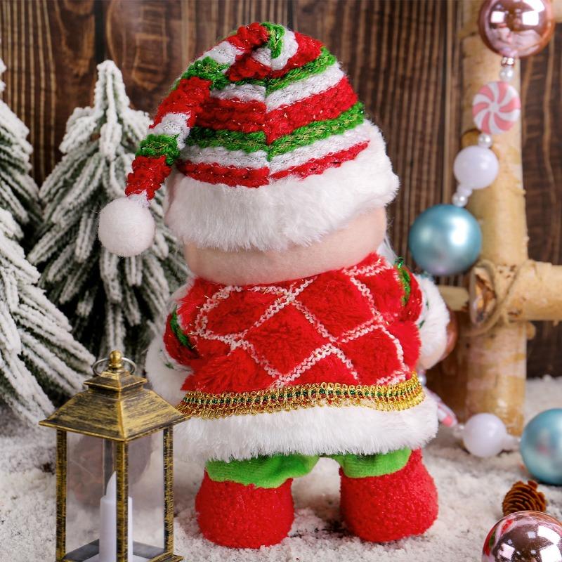 Christmas Glowing Music Electric Left-Right Walking Elderly Person Ornaments Decorations Holiday Gifts