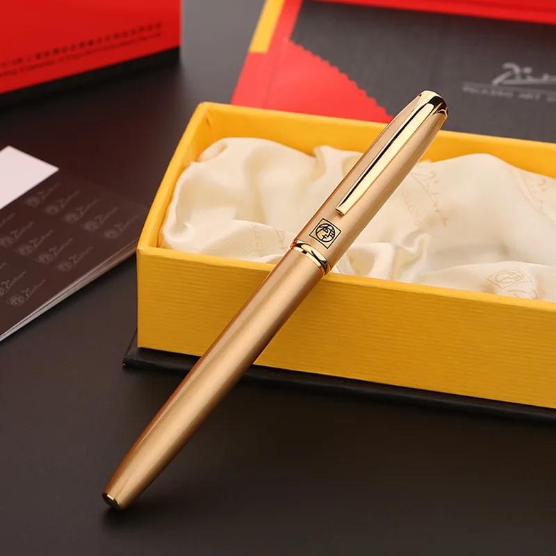 

PIMIO 916 Malage High-end Metal Barrel Fountain Pen Silver Trim Ink Pen Office School Supplies Stationery PK jinhao (Gold,0.35mm) золотий